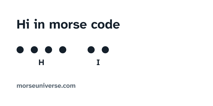 Hi in morse code, drawn in dits and dahs with each letter named under its marks